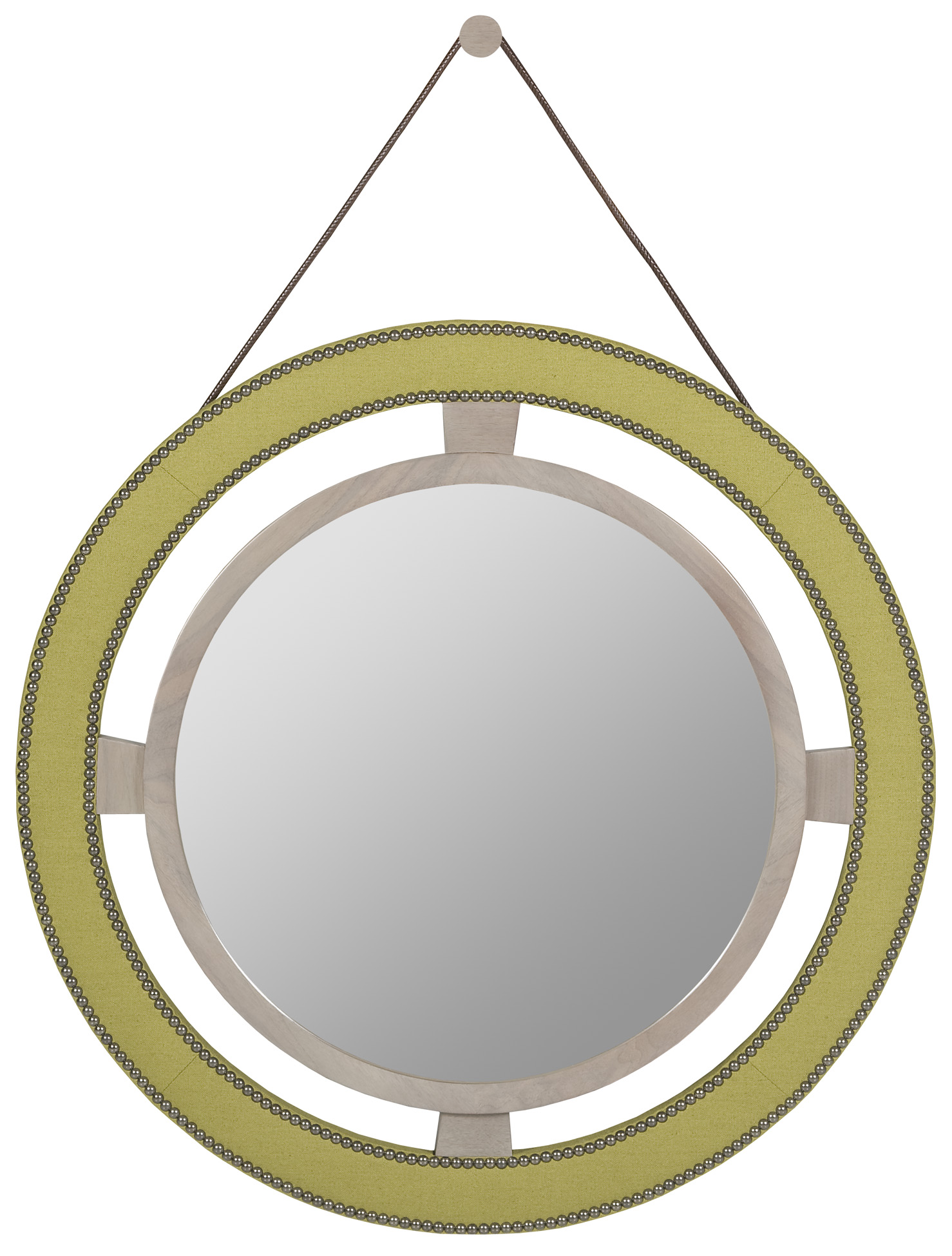  Robineau Road Upholstered Round Mirror 
