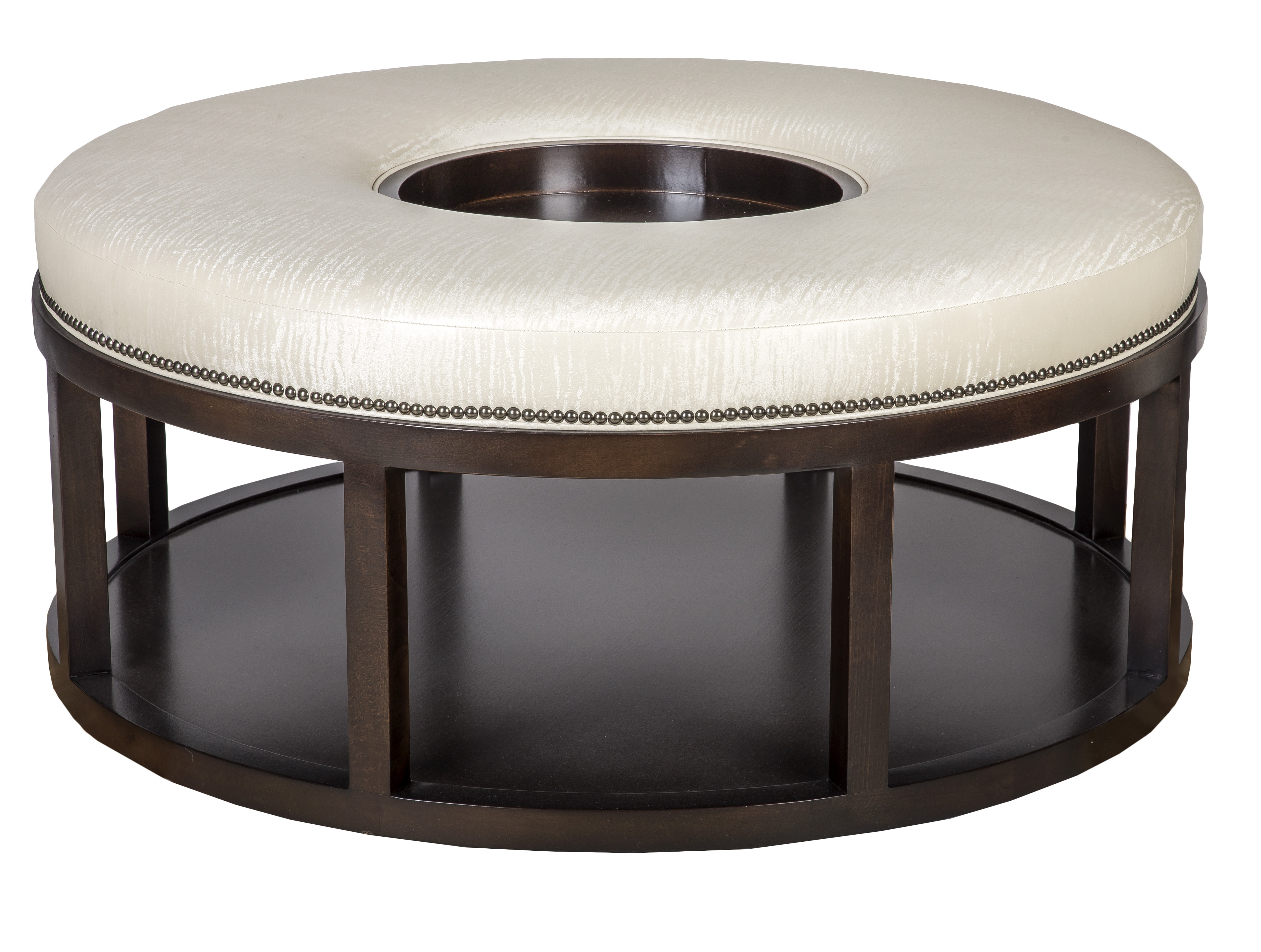  Wayland Round Wood Ottoman 