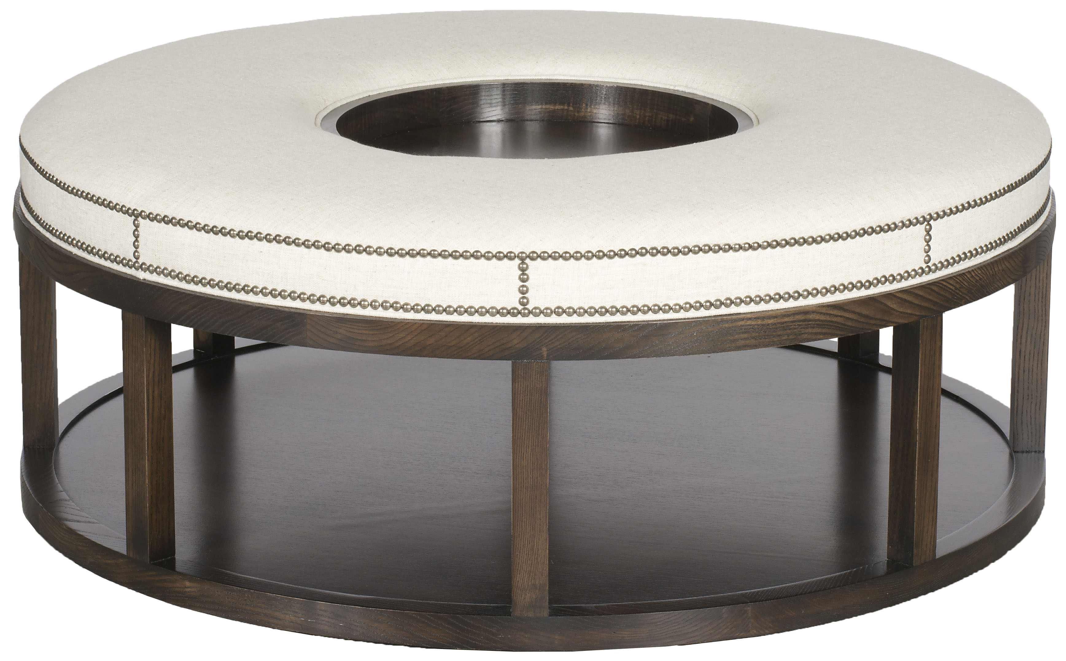  Wayland Round Wood Ottoman 
