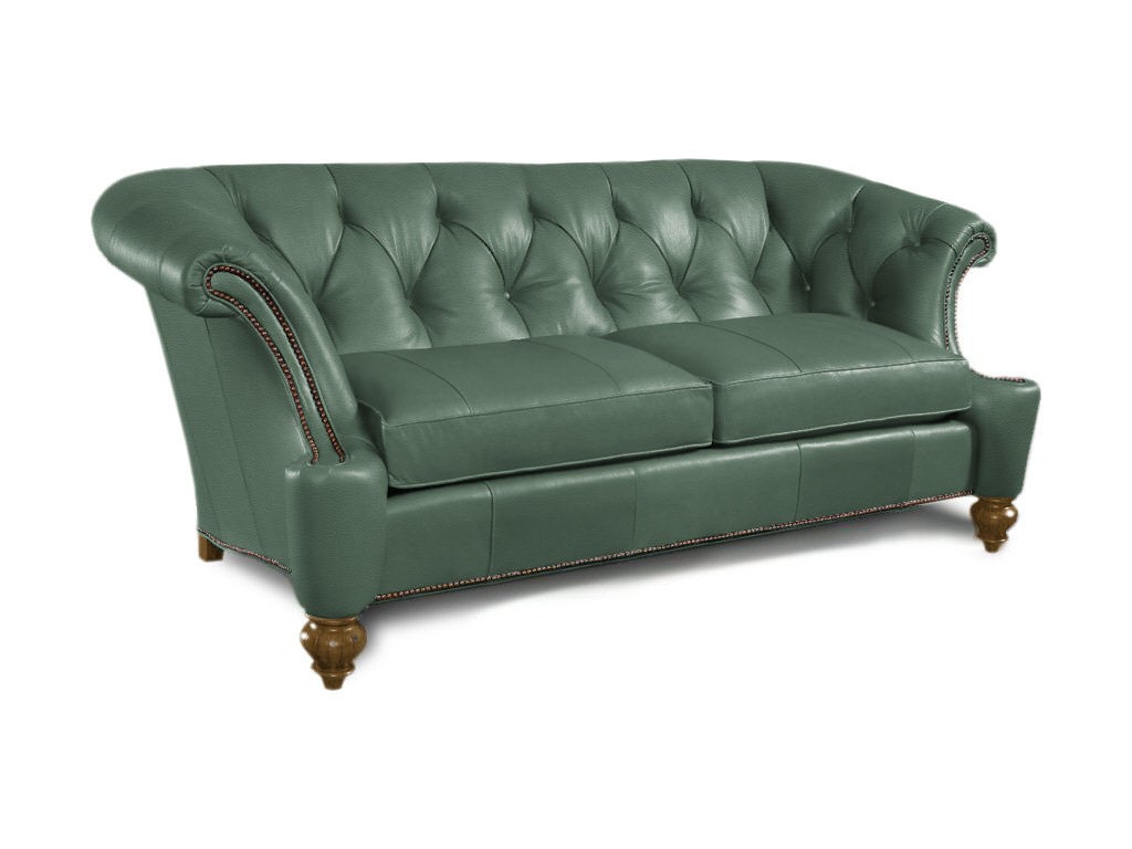  Braxton Tufted Back Two Cushion Leather Sofa 