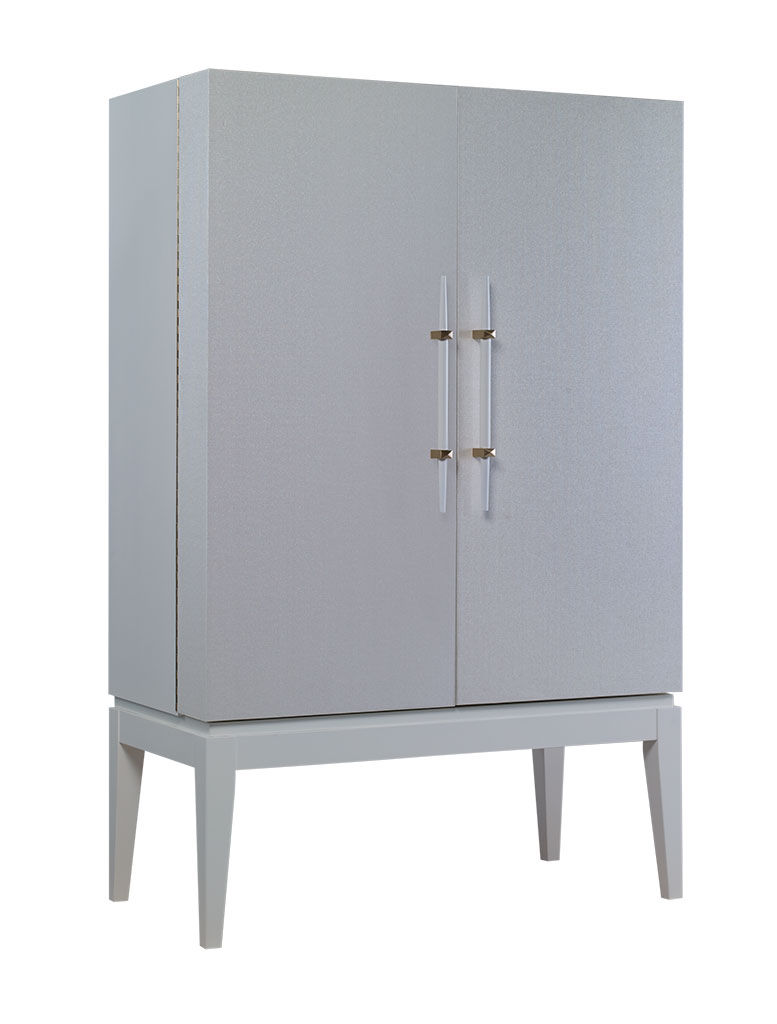  Socialite High Bar Cabinet with Grass Cloth 