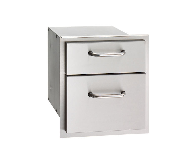  DOUBLE DRAWER WITH TUBULAR STAINLESS STEEL HANDLES 