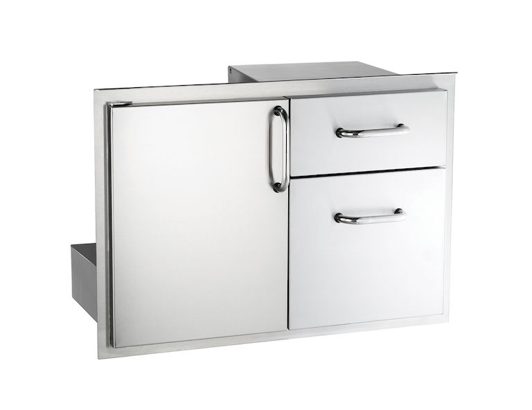 DOOR WITH DOUBLE DRAWER WITH TUBULAR STAINLESS STEEL HANDLES 