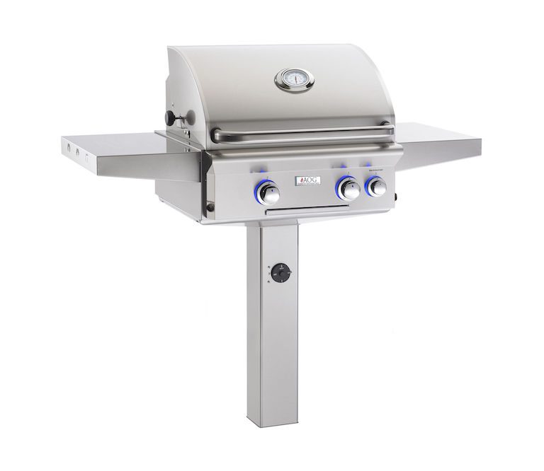  24" IN GOUND POST GRILL COMPLETE WITH ELECTRONIC IGNITION AND LIGHTS 