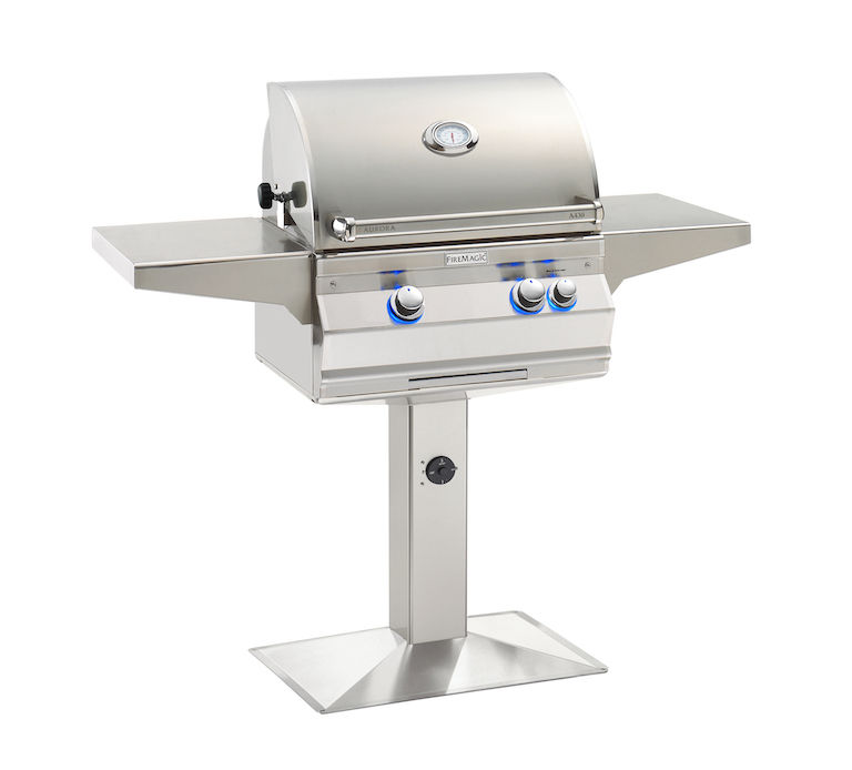  24" Aurora Patio Post Grill with Analog Thermometer 