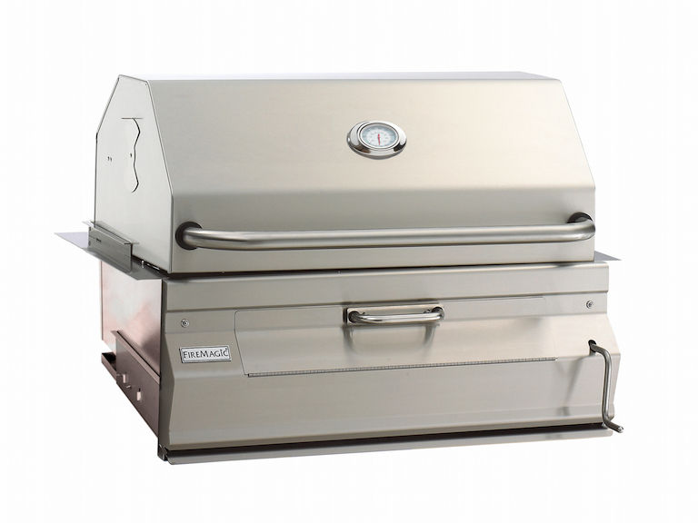  30" Built In Charcoal Grill with Analog Thermometer 