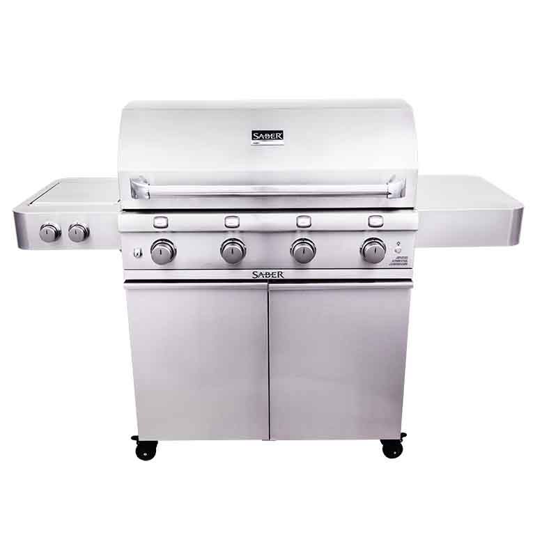  670 STAINLESS STEEL CART 4 BURNER GRILL 