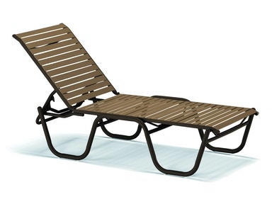  Stackable Strap Four-Position Lay Flat Armless Chaise 