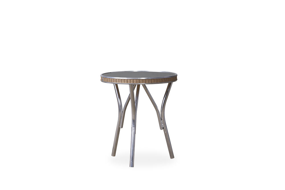  All Seasons Round End Table with Charcoal Glass 