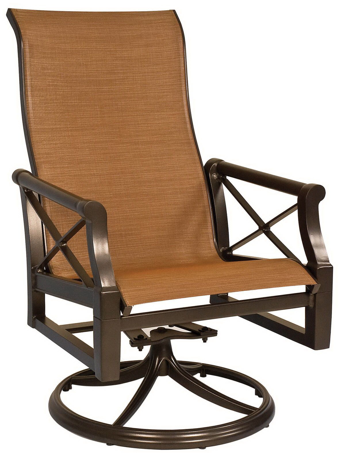  Andover Sling High Back Swivel Rocker Dining Arm Chair 