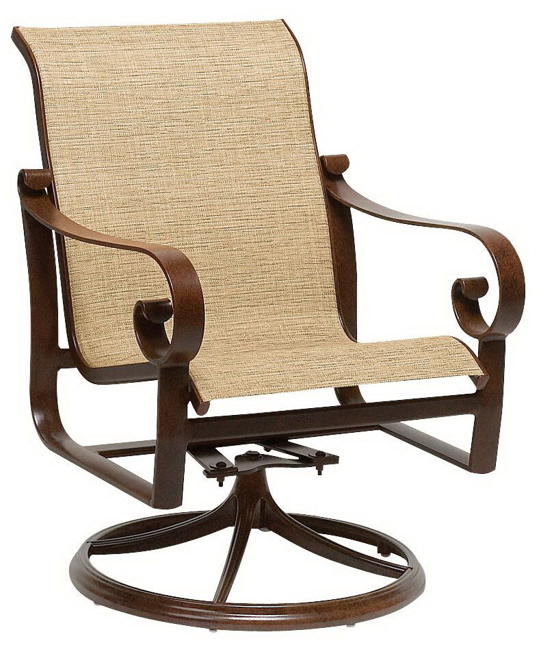  Belden Sling Swivel Rocker Dining Arm Chair 