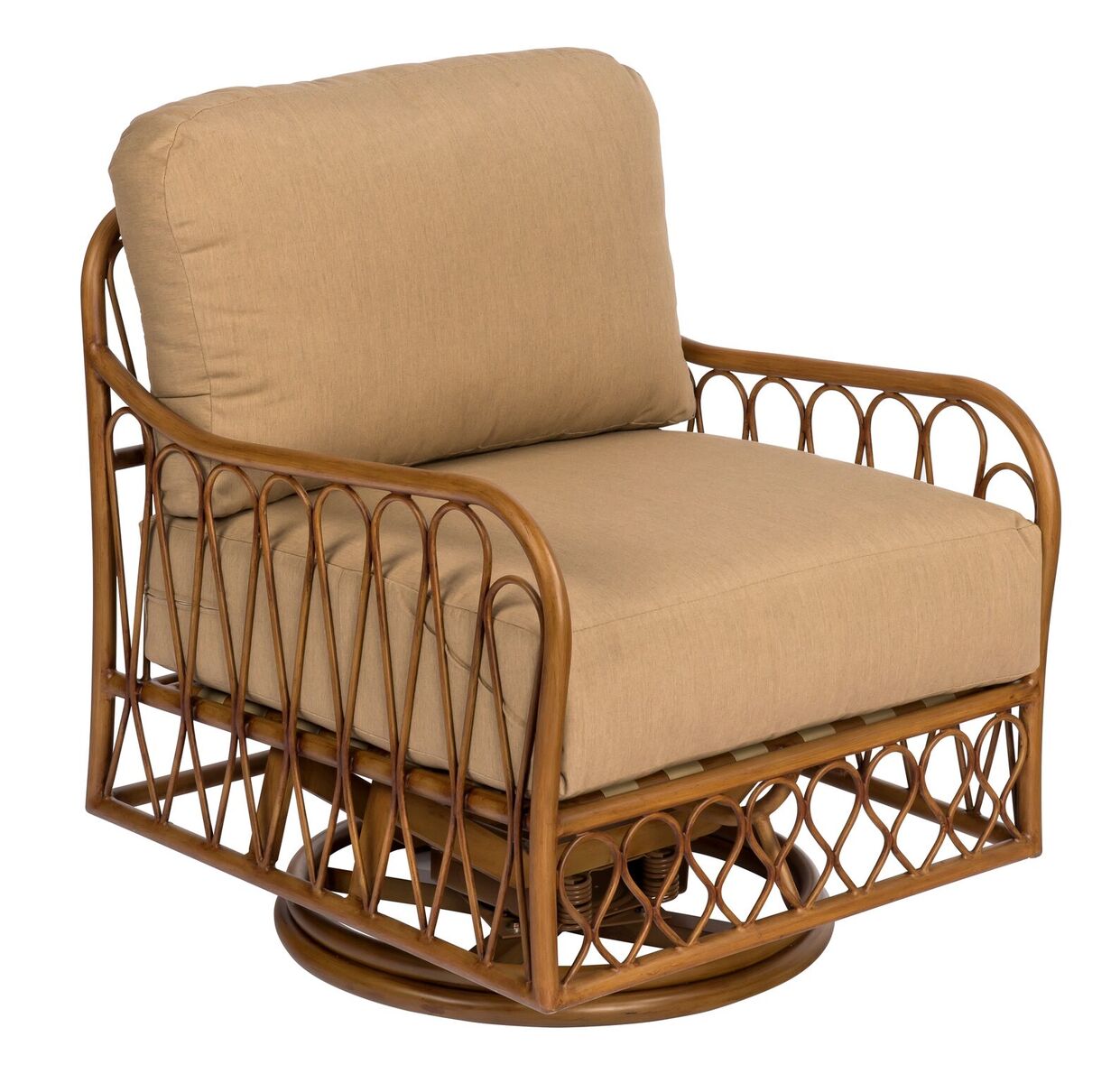  Cane Swivel Rocking Lounge Chair 