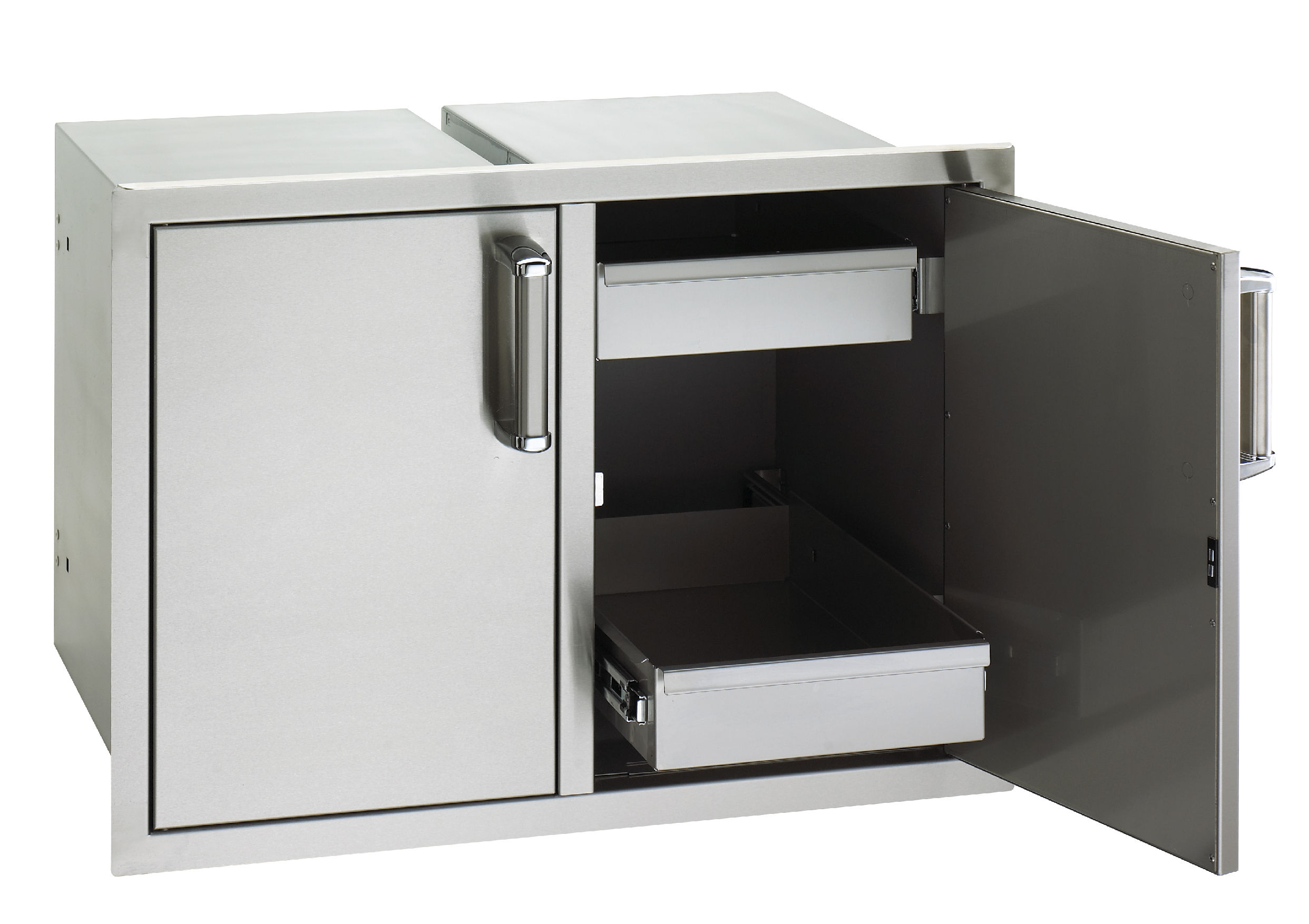  Flush Mounted Double Doors With 2.Dual Drawers 