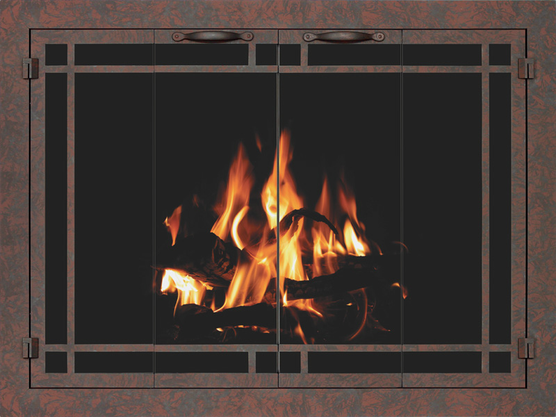  Inset Rectangle Masonry Fireplace Doors 