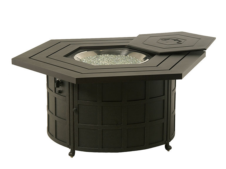  Hexagonal Enclosed Gas Fire Pit Table 