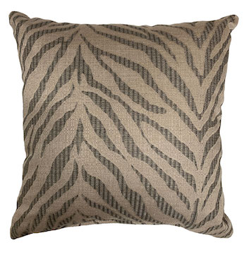  Zebra Linen Charcoal Pillow 