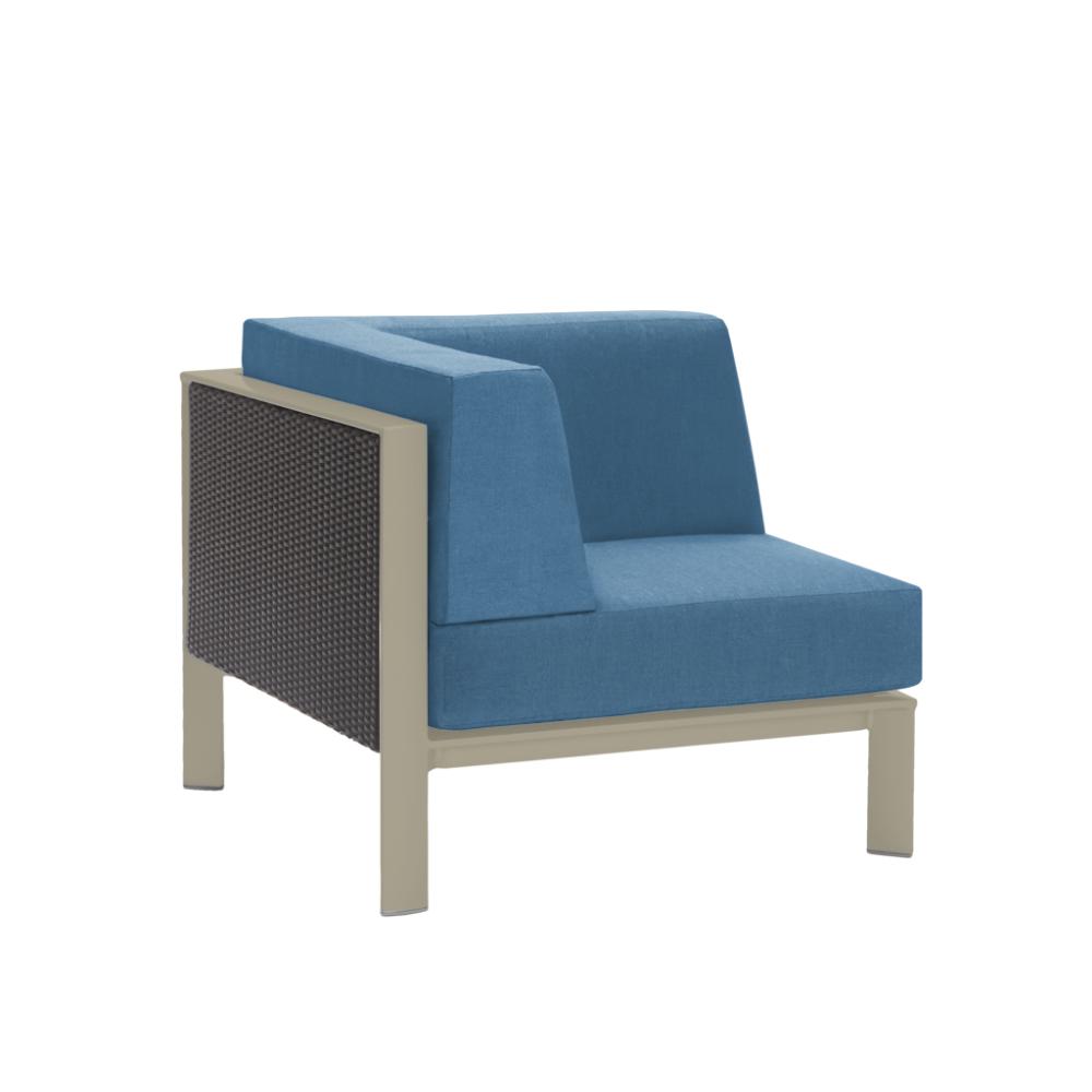 Brown Jordan Corner Sectional w/ Woven Panel by Brown Jordan 