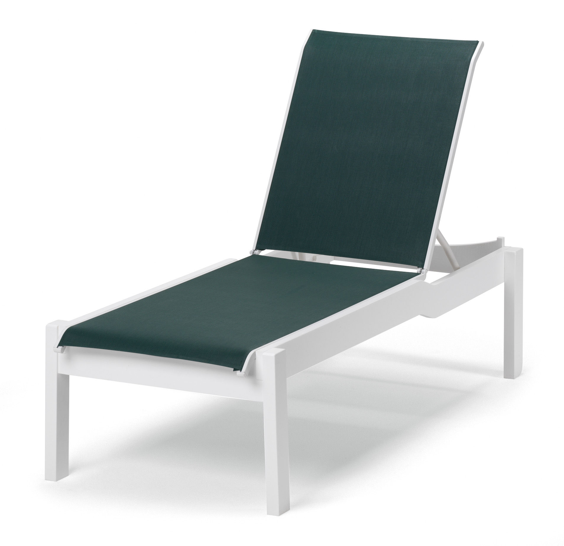 Telescope MGP Stackable Lay Flat Armless Long Frame Sling Chaise with Wheels by Telescope 