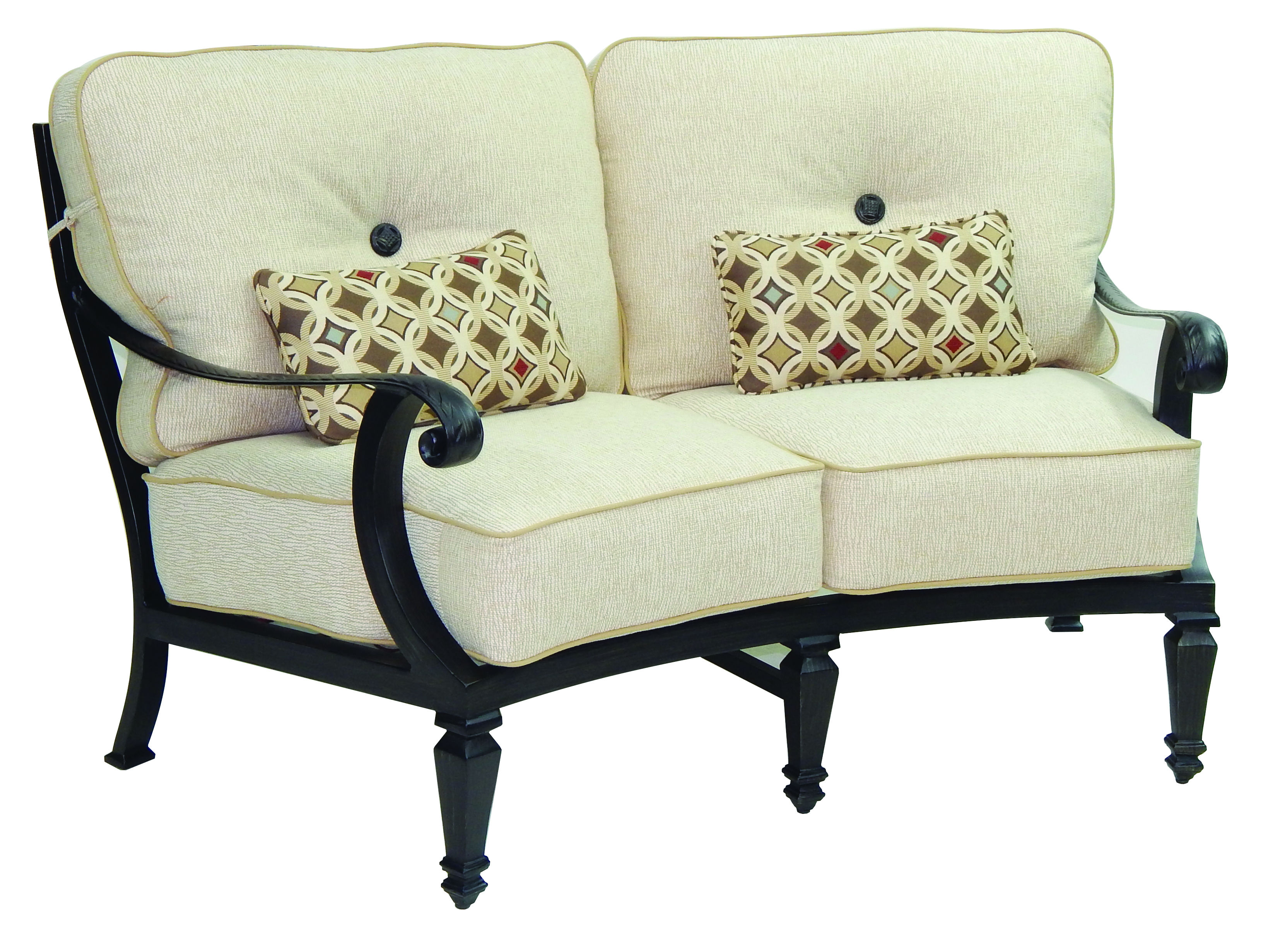 Castelle Cushioned Crescent Loveseat By Castelle 