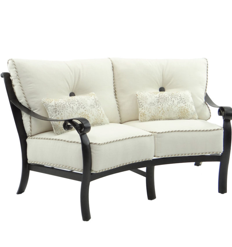 Castelle Cushioned Crescent Loveseat By Castelle 