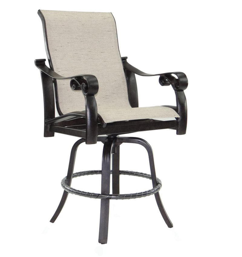 Castelle High Back Sling Swivel Counter Stool By Castelle 