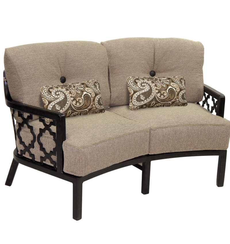 Castelle Cushioned Crescent Loveseat By Castelle 