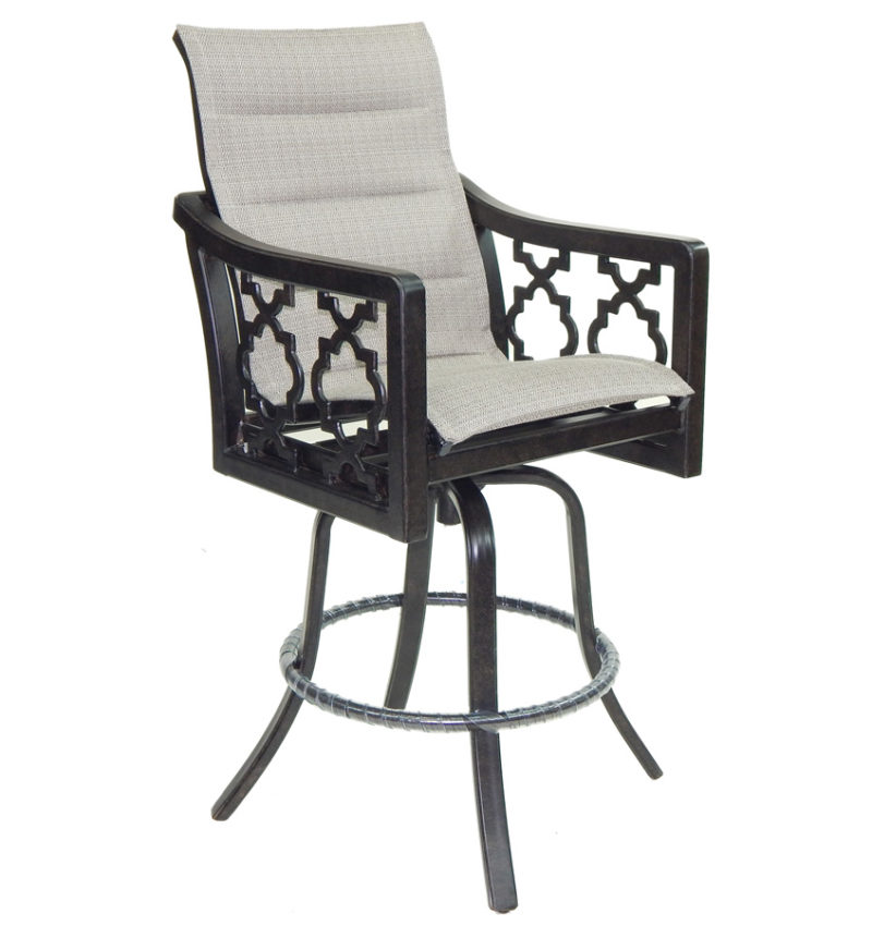 Castelle Padded High Back Sling Swivel Bar Stool By Castelle 