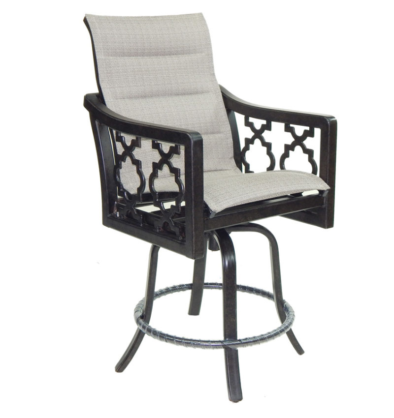 Castelle Padded High Back Sling Swivel Counter Stool By Castelle 