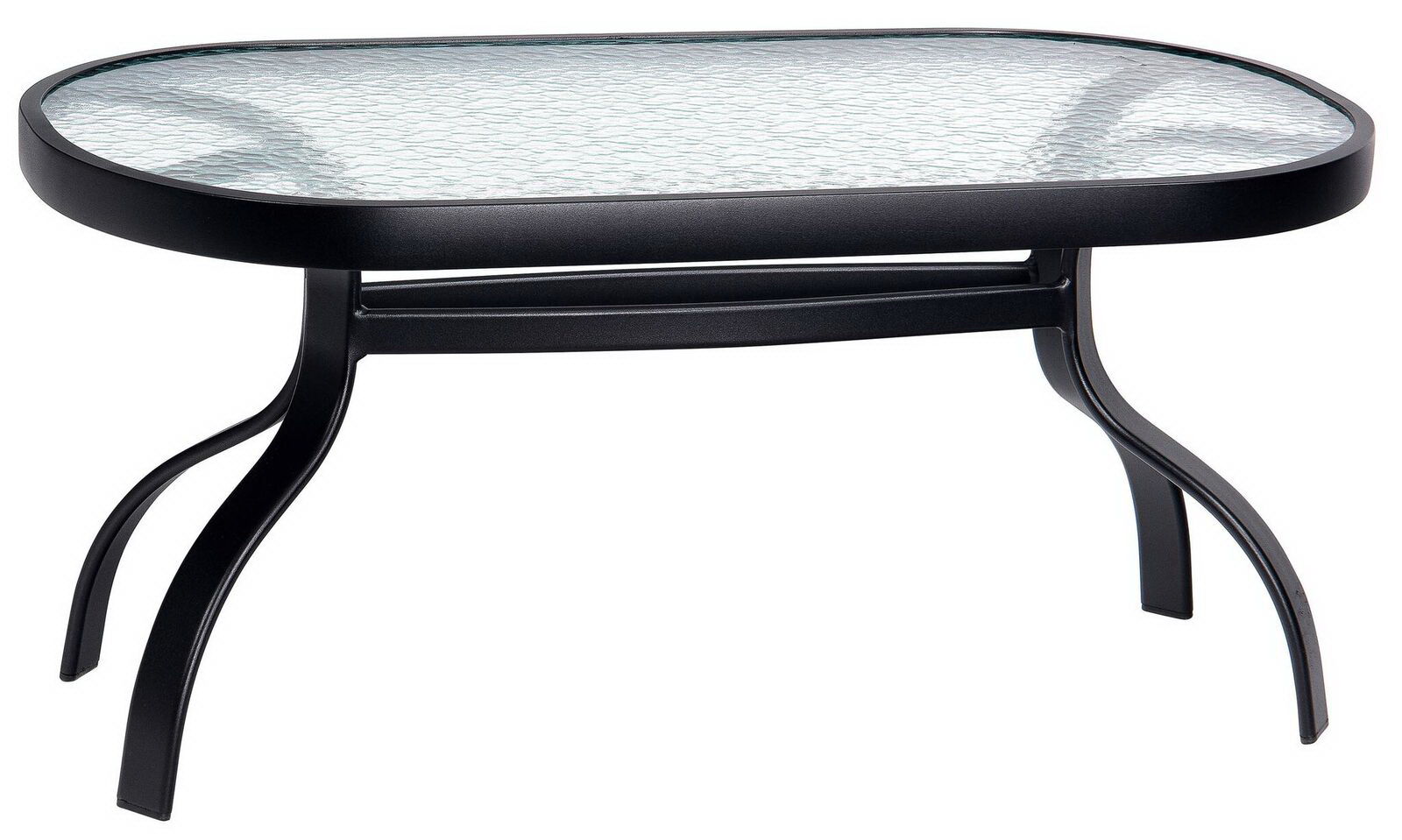 Woodard Deluxe Aluminum Table with Obscure Glass Top By Woodard 