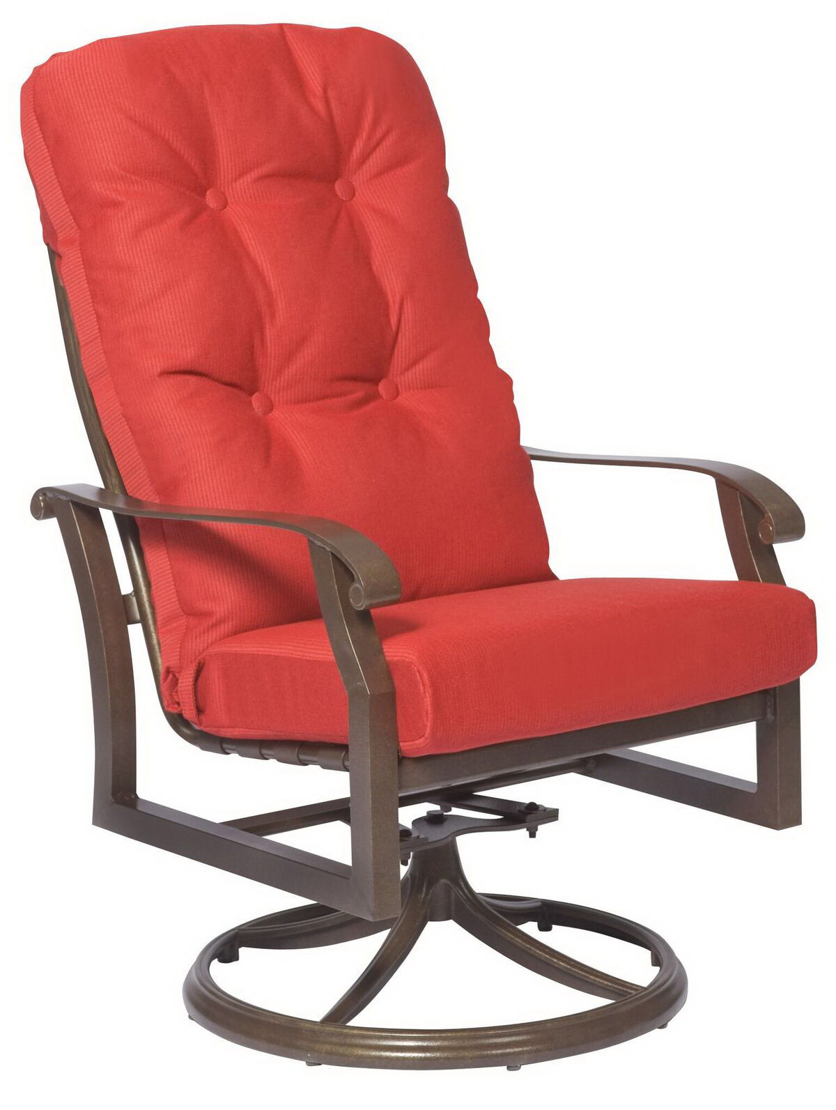 Woodard High Back Swivel Rocker Dining Arm Chair By Woodard 
