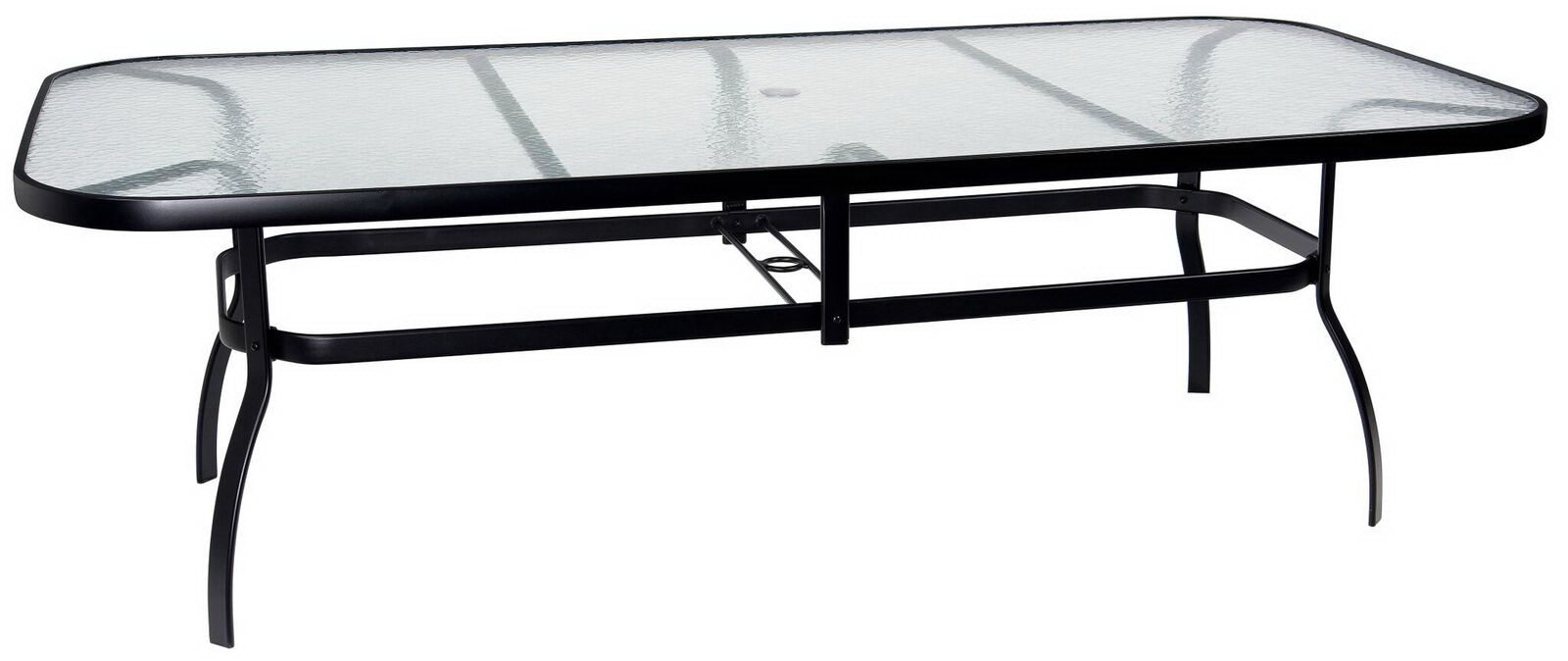 Woodard Obscure Glass Top Large Dining Table By Woodard 