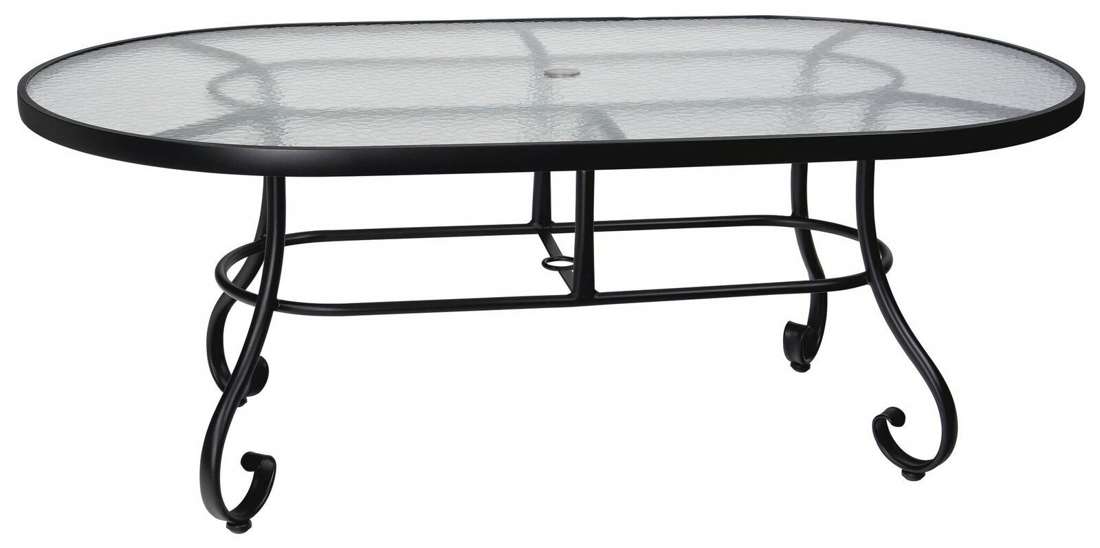 Woodard Ramsgate Obscure Glass Top Large Dining Table By Woodard 