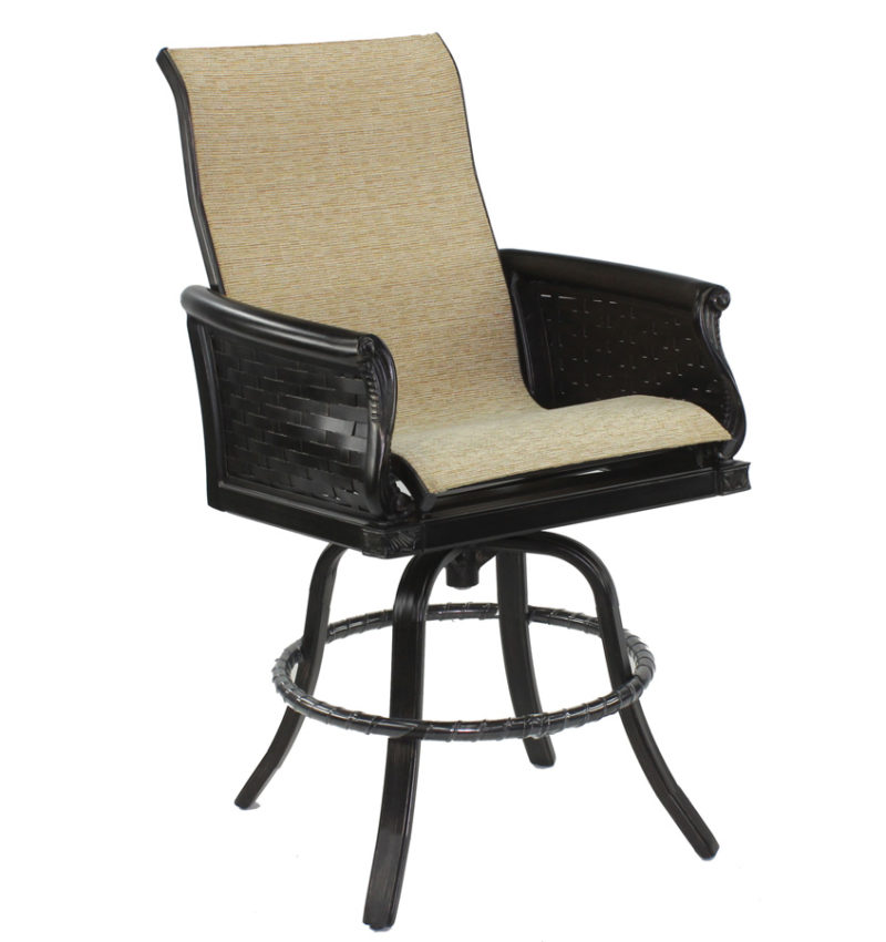 Castelle High Back Sling Swivel Counter Stool By Castelle 