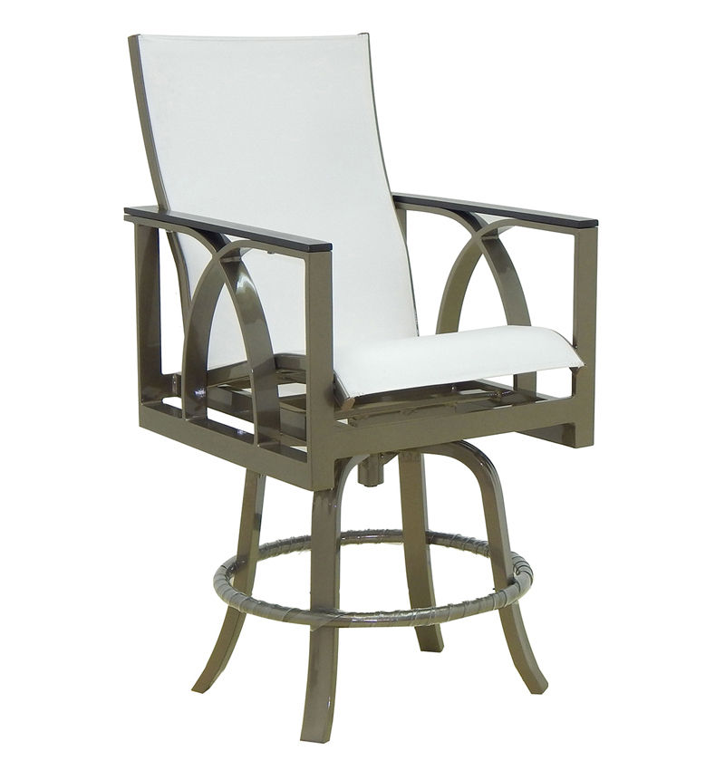 Castelle High Back Sling Swivel Counter Stool By Castelle 