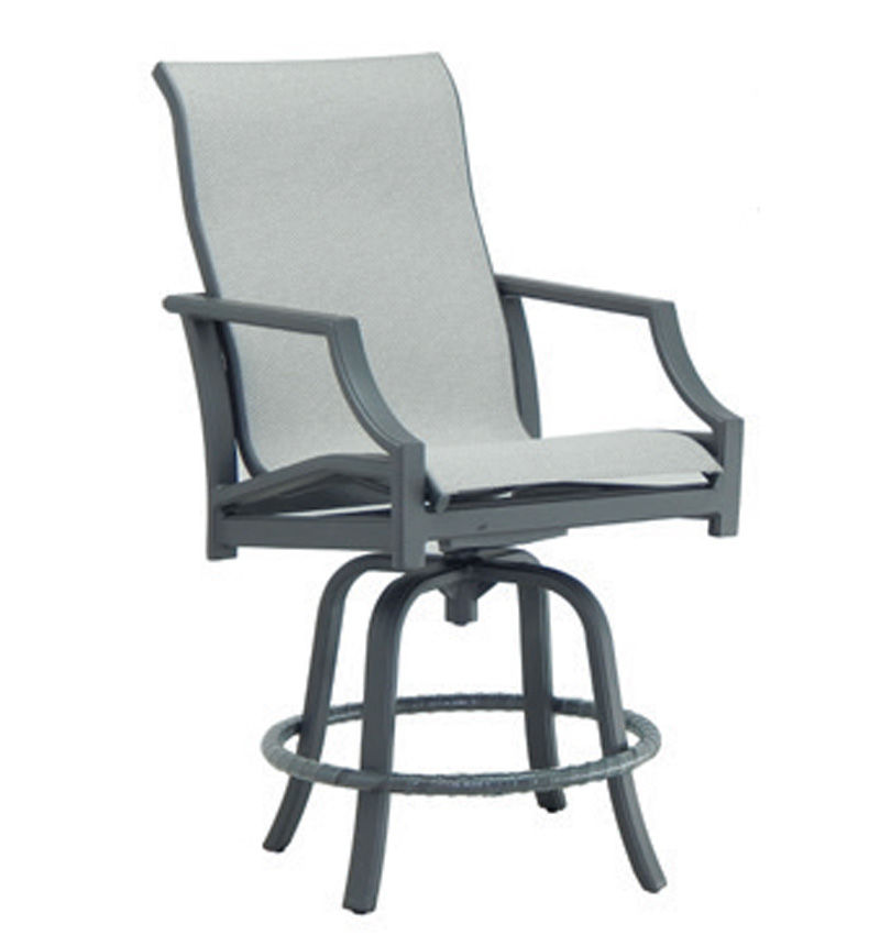 Castelle Lancaster High Back Sling Swivel Counter Stool By Castelle 