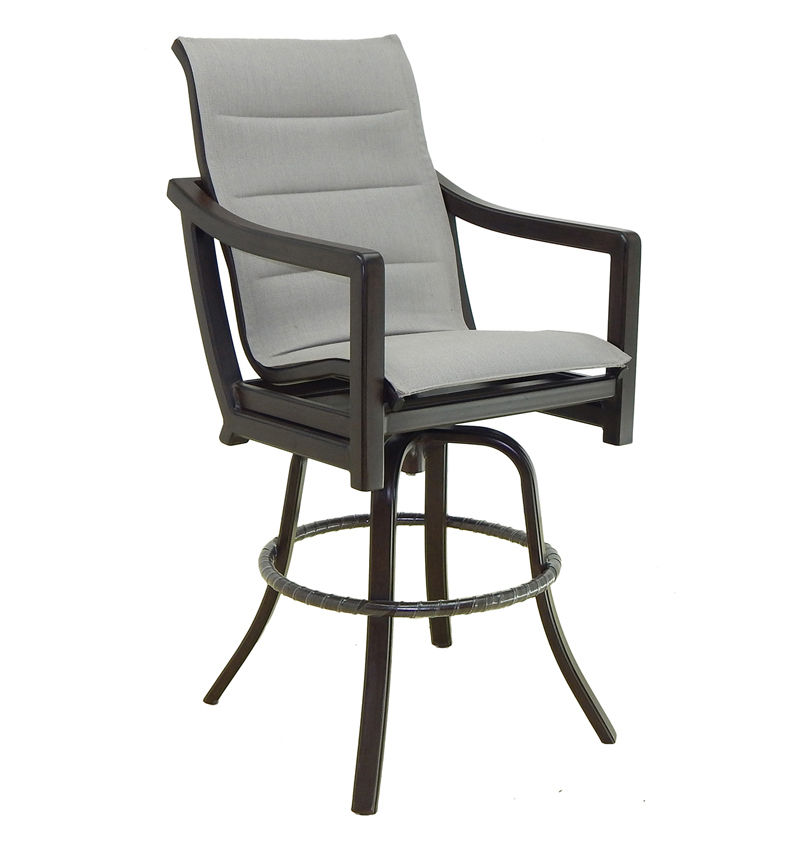 Castelle High Back Sling Swivel Bar Stool By Castelle 