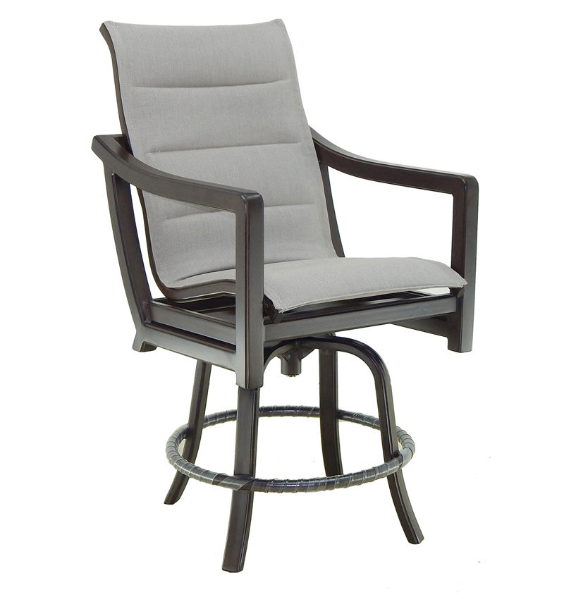 Castelle High Back Sling Swivel Counter Stool By Castelle 
