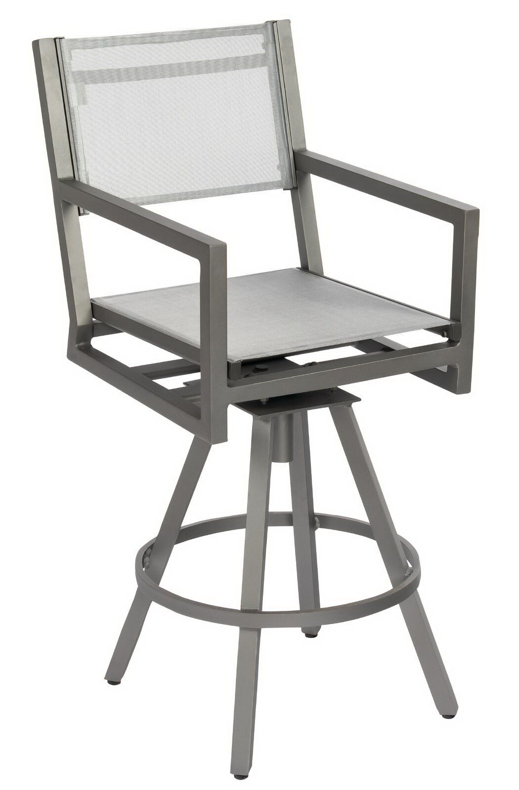 Woodard Palm Coast Sling Swivel Bar Stool With Arms By Woodard 