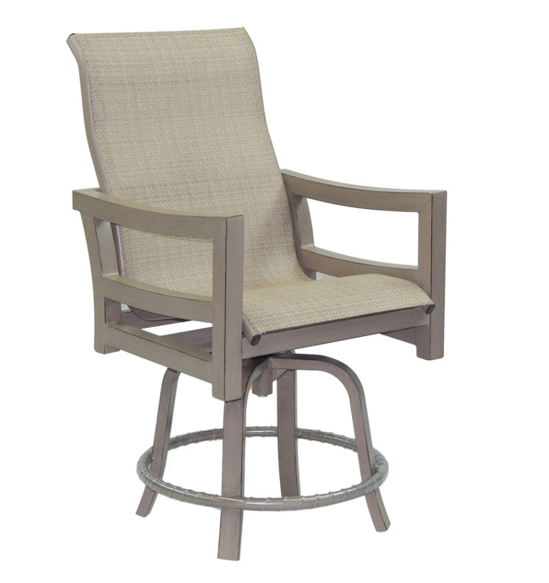 Castelle High Back Sling Swivel Counter Stool By Castelle 