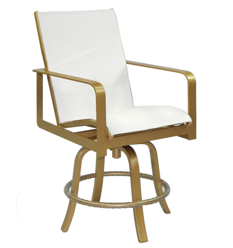 Castelle High Back Sling Swivel Counter Stool By Castelle 
