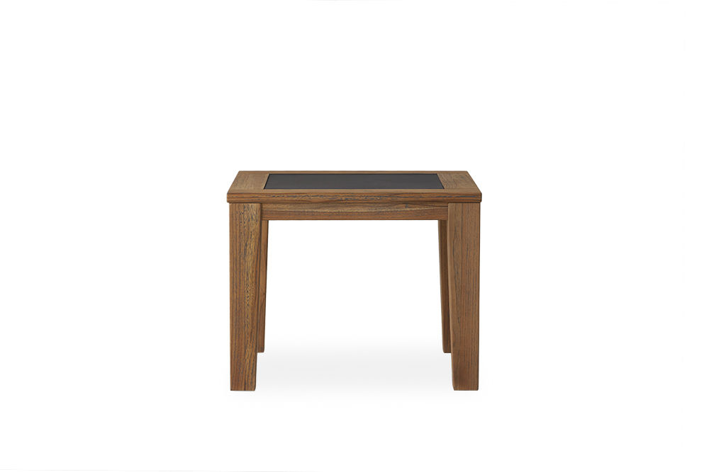 Lloyd Flanders Square End Table w Faux Concrete Insert By Lloyd Flanders 