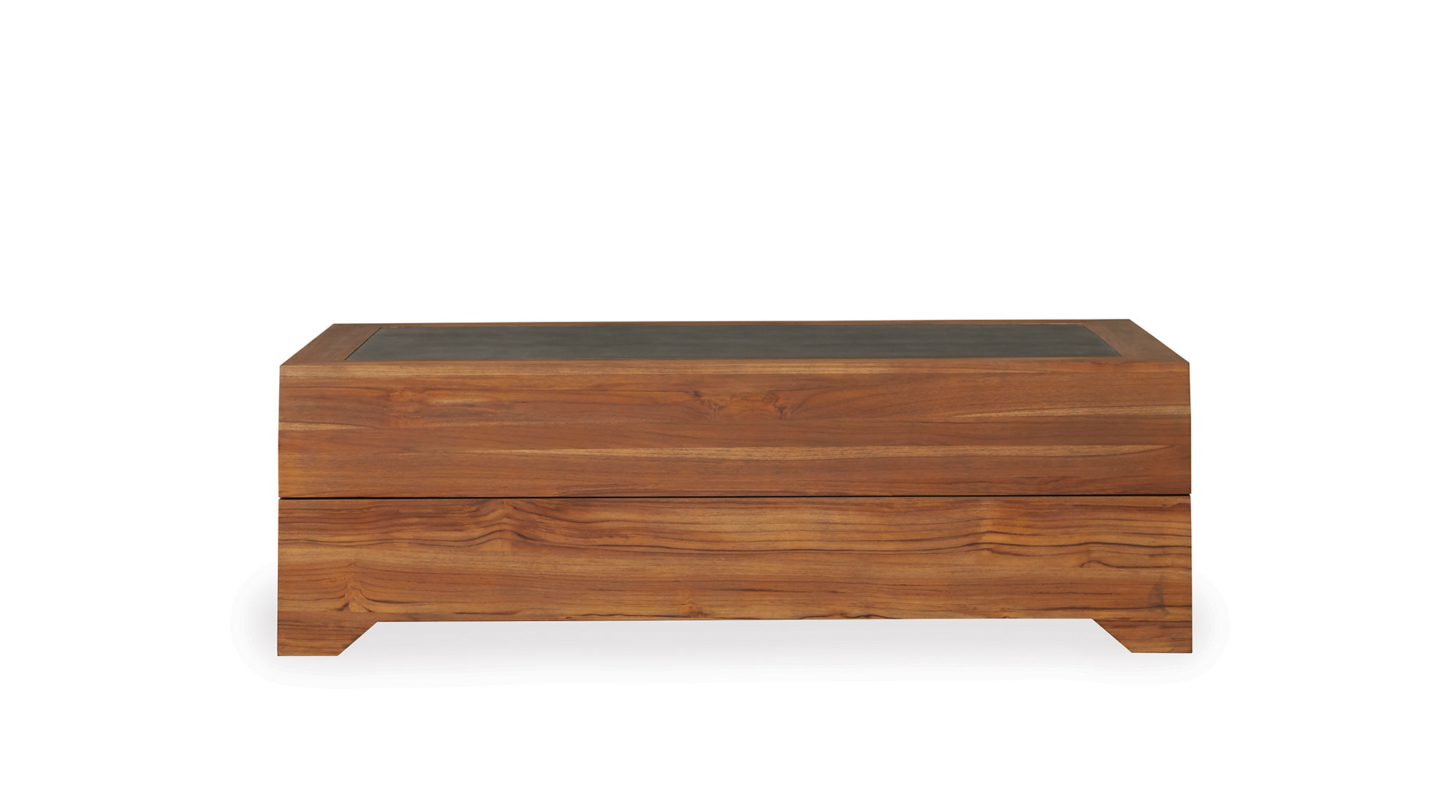 Lloyd Flanders Cocktail Table with Faux Concrete Top By Lloyd Flanders 