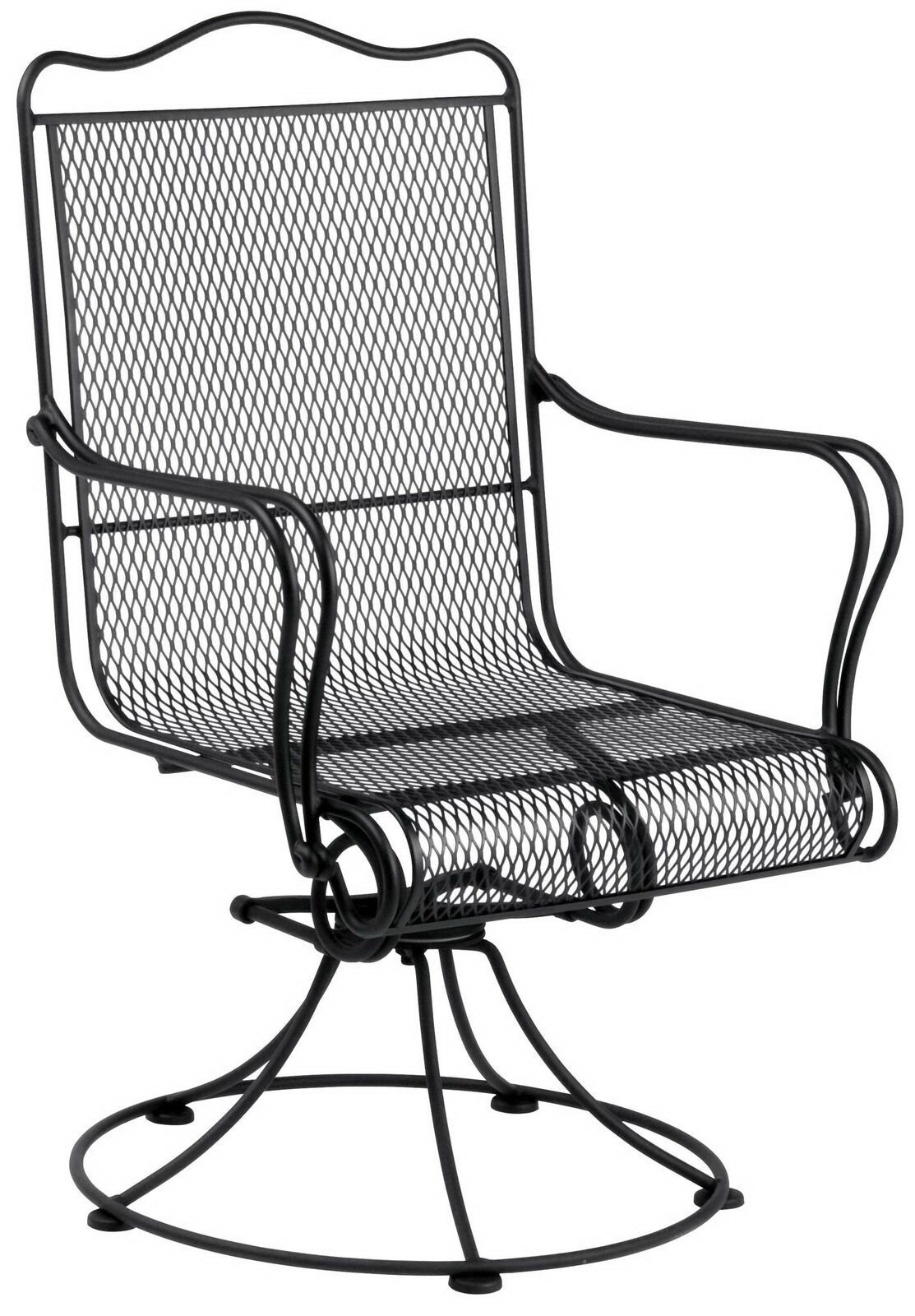 Woodard High Back Swivel Rocker Dining Arm Chair By Woodard 