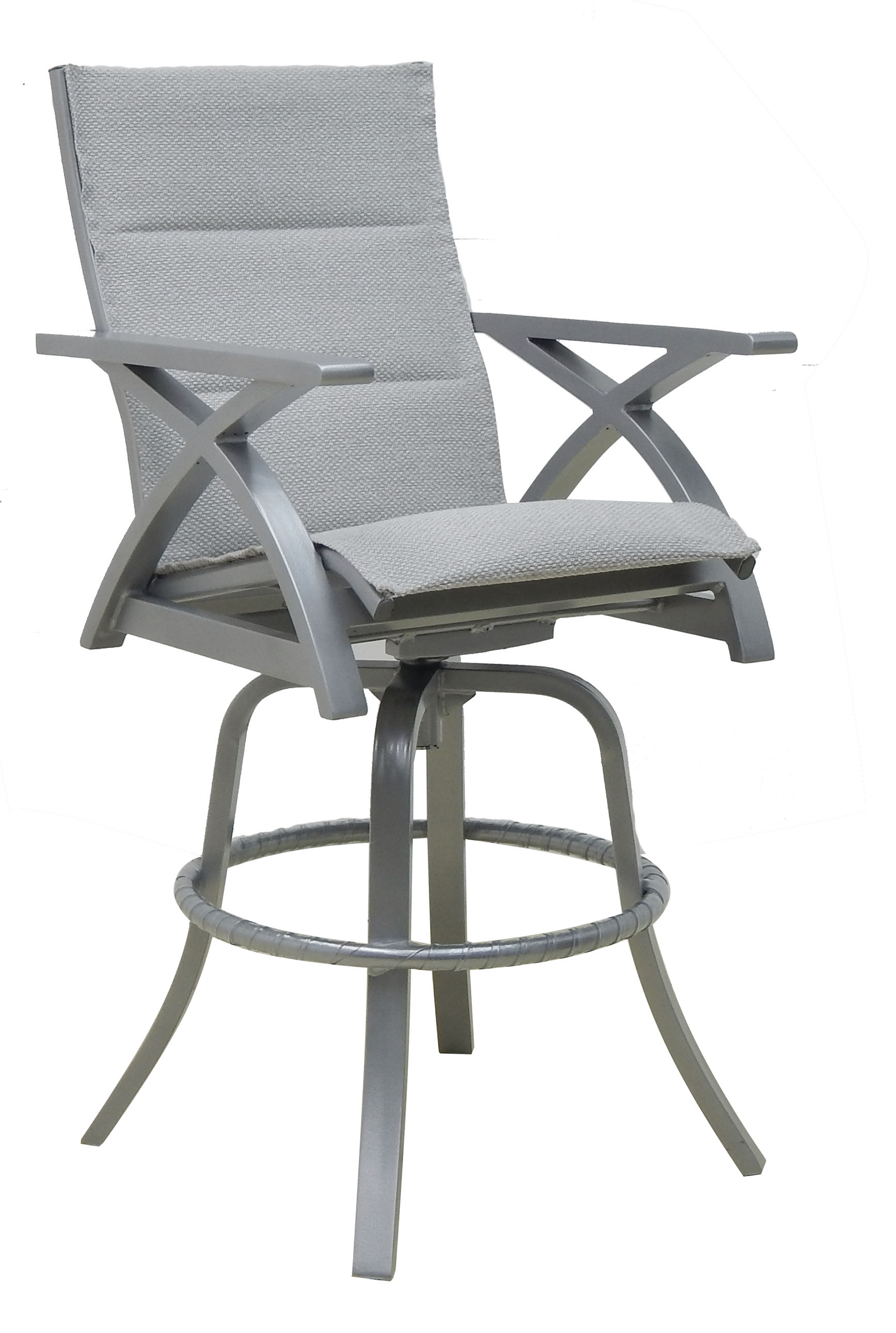 Castelle High Back Sling Swivel Bar Stool By Castelle 