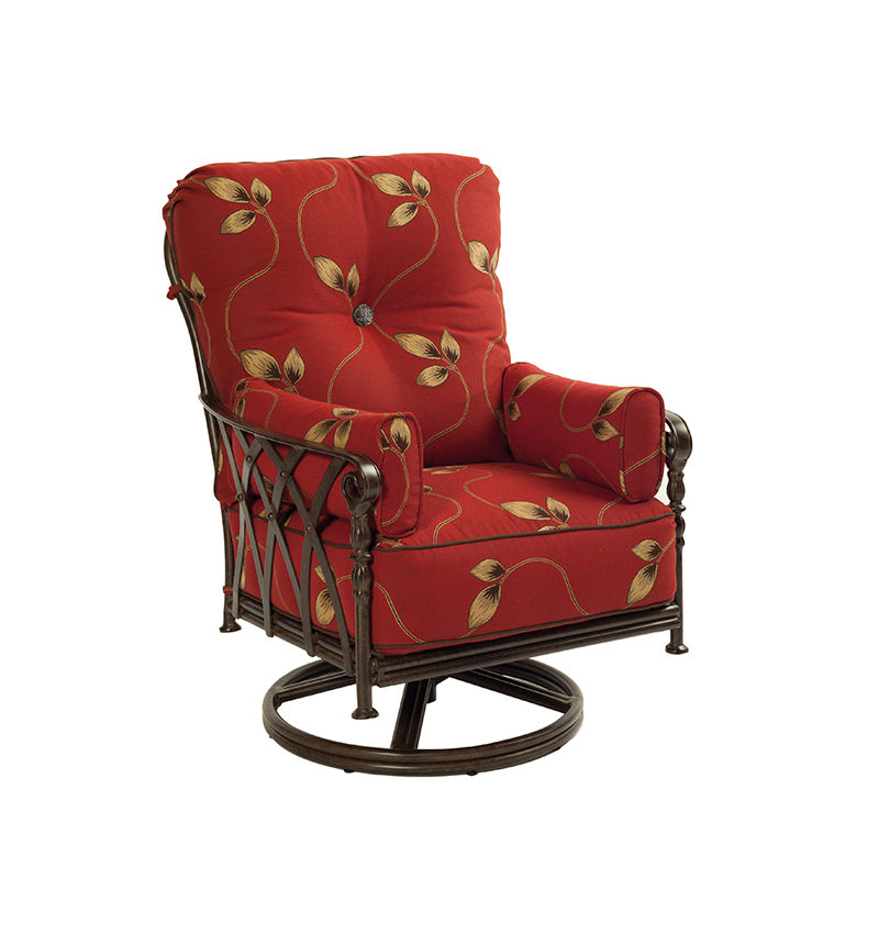 Castelle High Back Cushioned Lounge Swivel Rocker By Castelle 