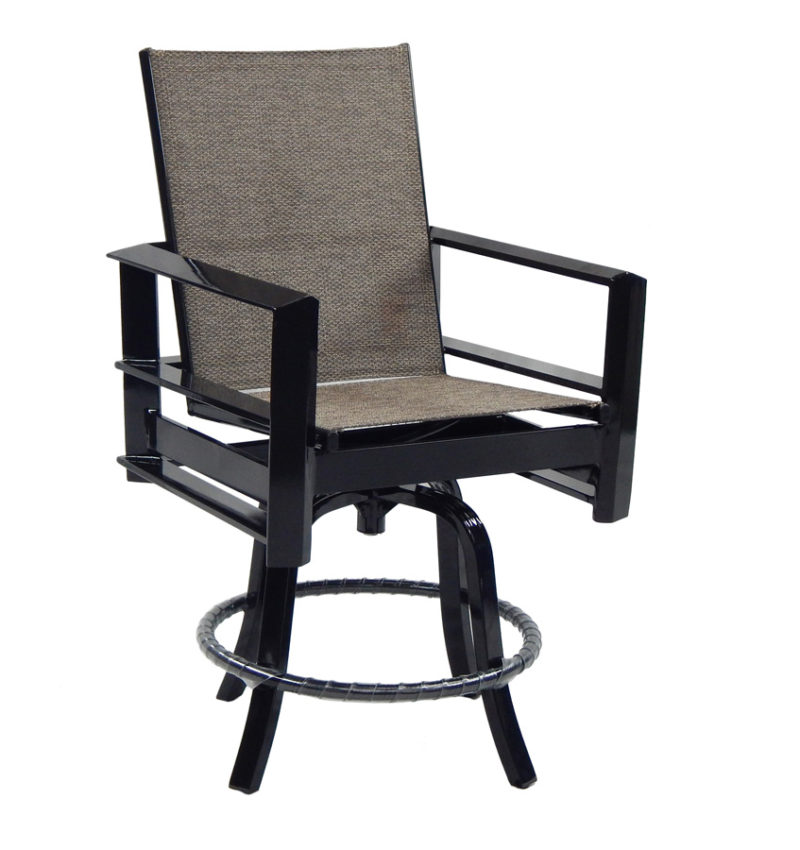 Castelle High Back Sling Swivel Counter Stool By Castelle 