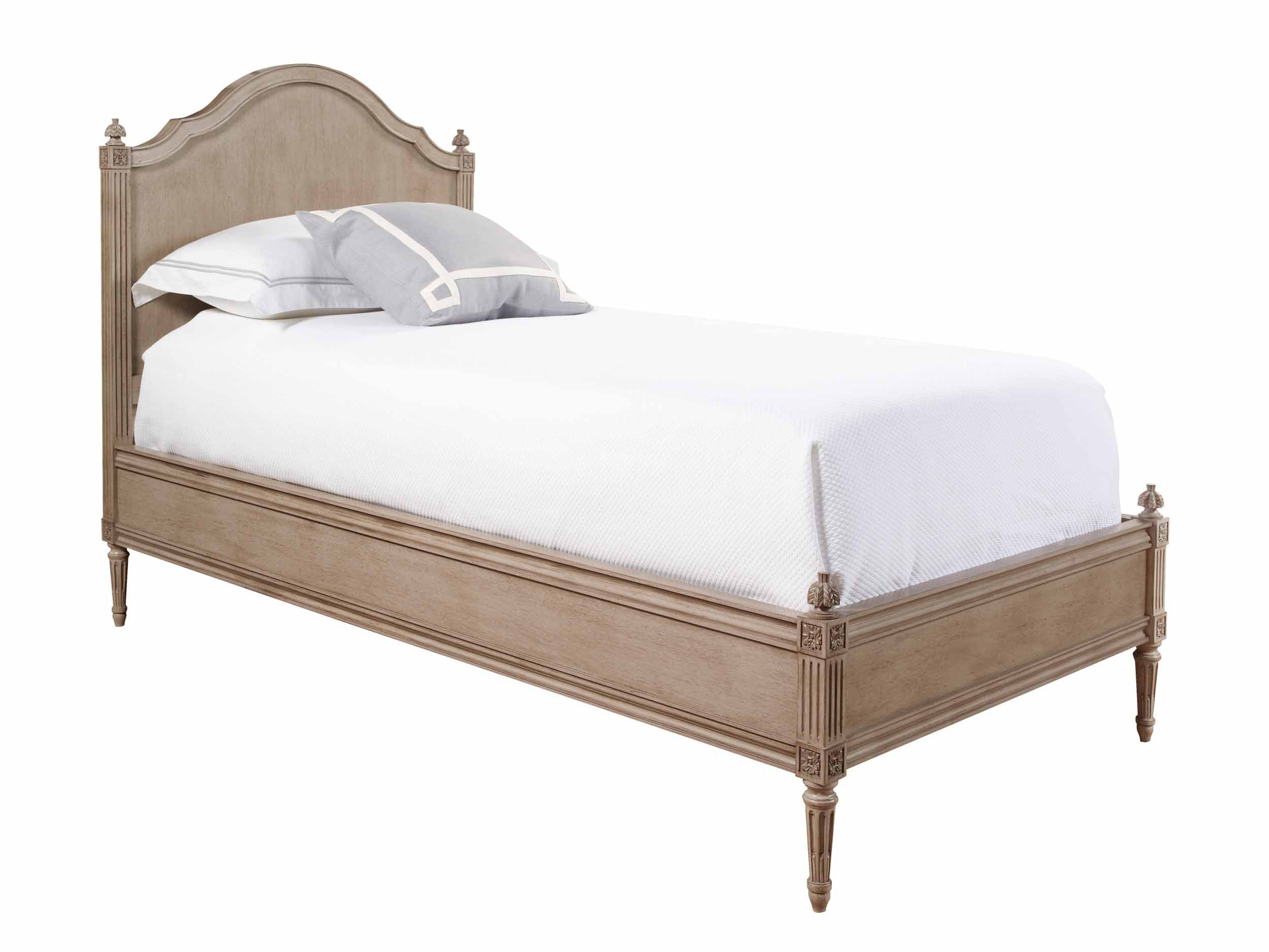  Simone Bed with Wood Headboard and Rail Inserts 
