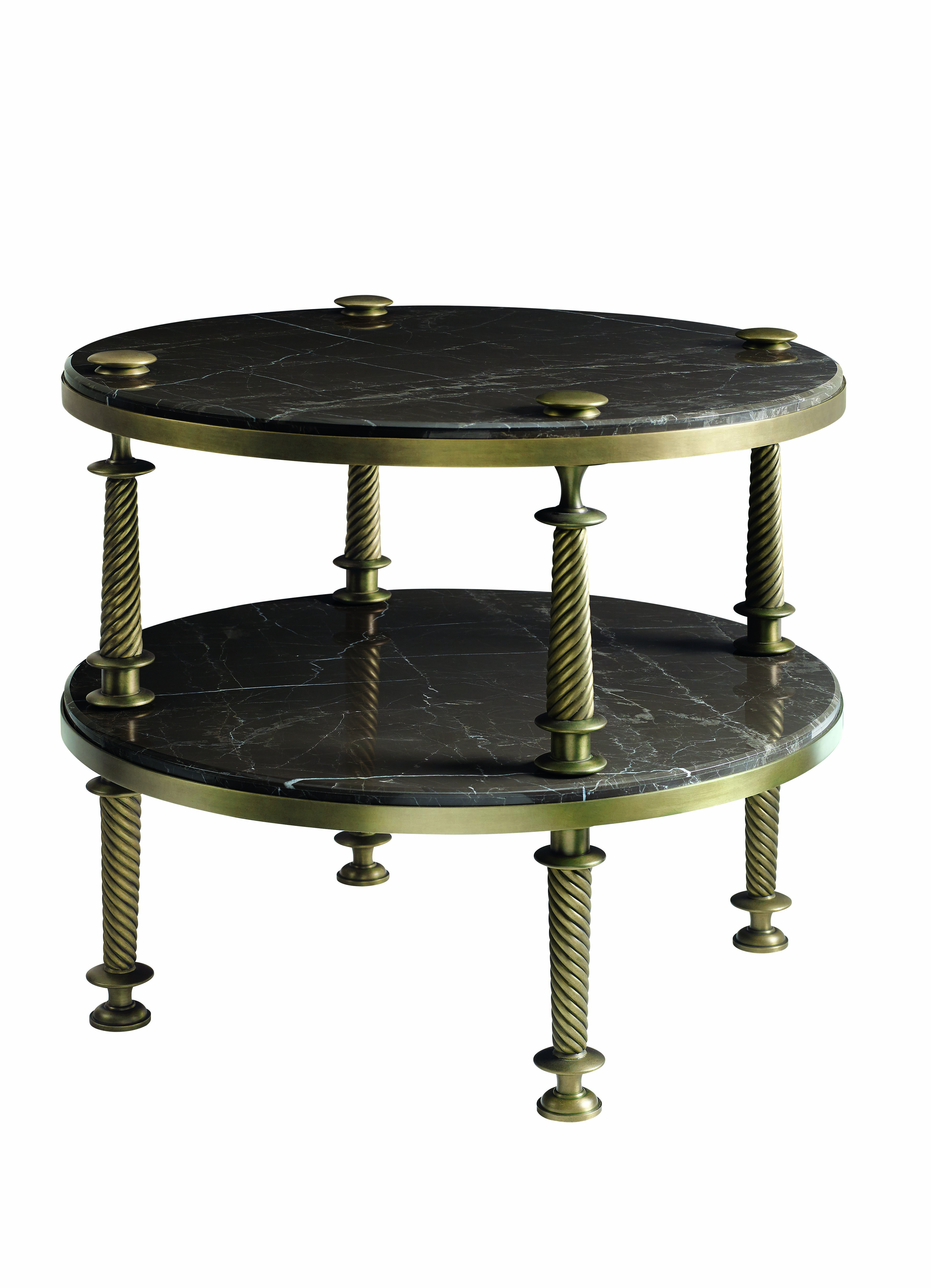  Watch Hill Round Side Table with Stone Top 
