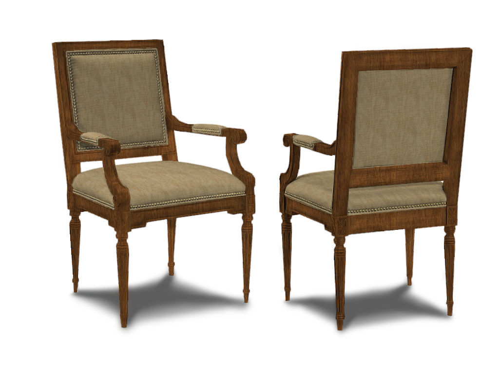  Louis XVI Square Back Arm Chair 